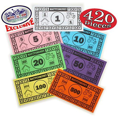 Matty's Money 420 Piece Replacement Play Money Set (60 Pieces Each of $1's, 5's, 10's, 20's, 50's, 100's & $500's) $41,160 in Game Money