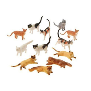 U.S. Toy Assorted Plastic 2" Cat Figure Toys (2-Pack of 12)