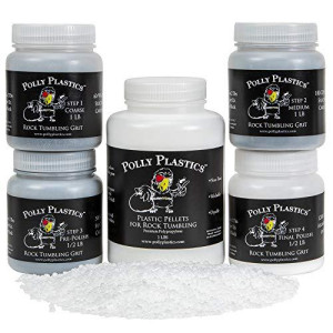 Polly Plastics Rock Tumbler Tumbling Media Grit Kit & Plastic Filler Pellets