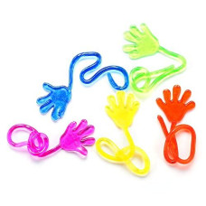 Windy City Novelties - 72 pack - Sticky Stretchy Vinyl Glitter Hand Toys | Assorted Colors | for Easter Egg Filler Toy Party Favors for kids & adults Easter Egg Hunts.