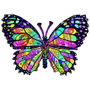 Stained Glass Butterfly Shaped 1000 Pc Jigsaw Puzzle by SunsOut