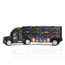 Big Daddy Tractor Trailer Car Collection Case Carrier Transport Toy Truck for Kids Includes 6 Cars + Accessories
