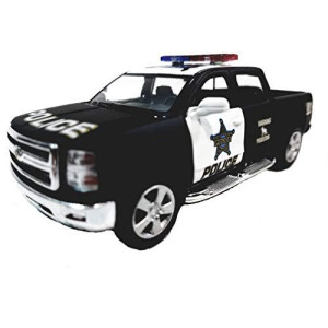 Kinsmart 2014 Silverado K-9 Black & White Special Police Unit Pickup SUV 1/46 Scale Diecast Truck