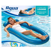 Aqua Comfort Pool Float Lounge - Inflatable Pool Floats for Adults with Headrest and Footrest - Bubble Waves