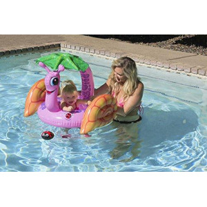 Poolmaster 81562 Learn-to-Swim Swimming Pool Float Baby Rider with Sun Protection, Snail 29 Long x 24 Wide, deflated