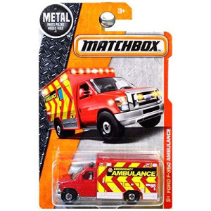 Matchbox 2016 Ford F-350 Ambulance 77125, Red