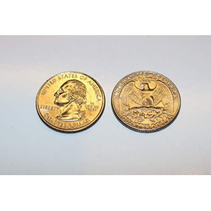Pair of Real Double Sided Quarters 1 Two Headed and 1 Two Tailed Coin - 1 x Double Headed Quarter + 1 x Double Tailed Quarter by Quick Pick Magic