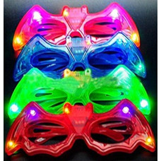 12ct LED Light Up Sunglasses - Flashing Multi Colored Led Glasses Best Party Favors Light Up Flashing Glasses for Children (Batman)