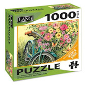 LANG - 1000 Piece Puzzle -Bicycle Boquet, Artwork by Susan Winget - Linen Finish - 29 x 20" Completed