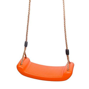 SUMMERSDREAM Rigid Orange Child Swing Set Heavy Duty Swing Seat for Kids | Outdoor Durable Tree Swing for Children Play Ground | Strong Nylon Rope Indoor Swing