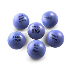 Pure Origins | Motivational Stress Balls | Hand Exercise|Gift 6-Pack |Fidget Accessory for Stress Relief, Special Needs, Concentration, Anxiety, Motivation, ADHD, Autism and Team Building (Blue Grey)