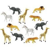Boley 12 Piece Jumbo Safari Animals - 9" Jungle Animals and Zoo Animals - Great Educational Toy for Kids, Toddlers, Children Or Party Favor!