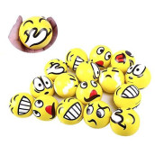 LovesTown 24 PCS Face Stress Balls, 2.5 Inch Funny Face Squeeze Balls Foam Balls for Hand Wrist Finger Exercise Stress Relief Therapy Squeeze