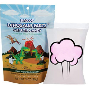 Bag Of Dinosaur Farts Cotton Candy Funny for All Ages Unique Birthday for Friends, Mom, Dad, Girl, Boy Stocking Stuffer Funny Gag Gift Easter Basket, 3 ounces / 1 pack