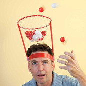 Bits and Pieces - Hilarious Basket Head - Portable Basketball Hoop - Mini Basketball Hoop for Home or Office