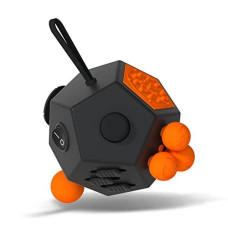 Fidget Dodecagon -12-Side Fidget Cube Relieves Stress and Anxiety Anti Depression Cube for Children and Adults with ADHD ADD OCD Autism (A1 Black)
