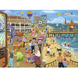 Bits and Pieces - 1000 Piece Jigsaw Puzzle for Adults - Ice Cream on The Boardwalk - 1000 pc Beach, Jersey Shore Jigsaw by Artist Sandy Rusinko