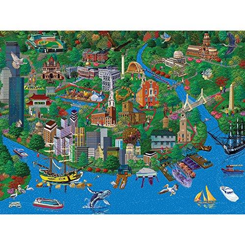 Bits and Pieces - 1000 Piece Jigsaw Puzzle for Adults - Boston City View - 1000 pc Charles River Jigsaw by Artist Joseph Burgess