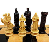 HPL Medieval Times Crusades King Richard Lionheart Knight Chess Men Set Antique Color- NO Board