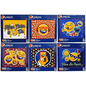 Karmin International Set of 6 Collectible Emoji 100pc Puzzles! 10"x8" - Keep Calm and Party on! Fun, Spunky Emoji Puzzles Perfect for Gifts, or Fun with The Family!
