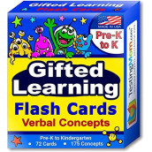 TestingMom.com Gifted Learning Flash Cards - Verbal Concepts for Pre-K - Kindergarten - Educational Toy for CogAT Test, Iowa Test, OLSAT, NYC Gifted and Talented, WPPSI