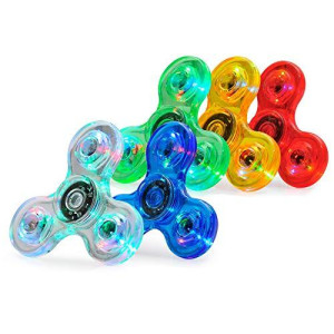 FIGROL Fidget Spinners 5 Pack, Led Light Up Fidget Toys Christmas Party Favors Goodie Bag Stuffers Fidget Packs Party Supplies for Kids' Birthday Gifts Return Gifts Classroom Prizes