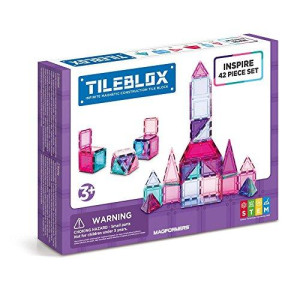 Tileblox Inspire (42 Piece) Set Magnetic Building Blocks, Educational Magnetic Tiles Kit , Magnetic Construction STEM Toy Set