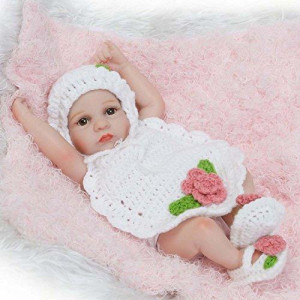 TERABITHIA 10inch Mini Cute Lifelike Silicone Vinyl Full Body Reborn Baby Dolls Washable for Girl