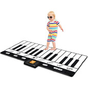 Play22 Keyboard Playmat 71" - 24 Keys Piano Play Mat - Piano Mat has Record, Playback, Demo, Play, Adjustable Vol. - Best Keyboard Piano Gift for Boys & Girls - Original