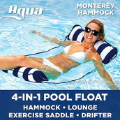 Aqua Original 4-in-1 Monterey HammockPool Float& WaterHammock- Multi-Purpose,Inflatable Pool Floats for Adults- Patented Thick, Non-Stick PVC Material