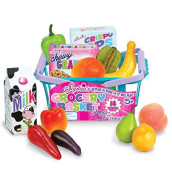 Sophia's 14 Piece Grocery Basket, Produce and Food Set for 18'' Dolls, Multicolor
