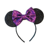 CL GIFT Purple Mickey Ears, Sparkly Mickey Ears, Purple Minnie Ears, Rainbow Ears, Minnie Ears, Rose Gold