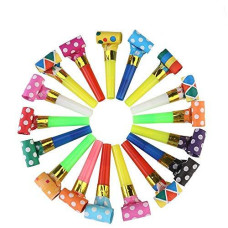 Koogel 100 Pcs Party Blower, Colorful Birthday Noisemakers Birthday Blow Horns Party Horns Party Whistles New Years Party Noisemakers Party Blowouts Whistles Party Blowouts Party Favors Noise Makers
