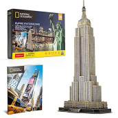 CubicFun National Geographic 3D Puzzles New York Mansion Model Kits Toys for Adults and Children, the Empire State Building, with a Booklet