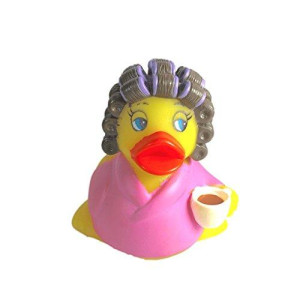DUCKY CITY 3 Coffee Lover Rubber Duck [Floats Upright] - Baby Safe Bathtub Bathing Toy