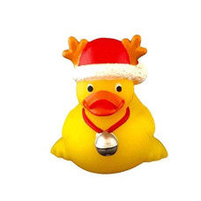 DUCKY CITY 3 Christmas Reindeer Rubber Duck [Floats Upright] - Baby Safe Bathtub Bathing Toy