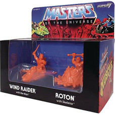 Super 7 Masters of The Universe: Wind Raider and Roton Orange M.U.S.C.L.E. Figure 2-Pack