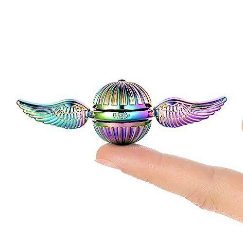 Solid Metal Sphere Fidget Spinner Iridescent Sensory Hand Finger Spinning Toy ADD ADHD Stress Relief Anxiety Relieves Reducer for Kids and Adults.