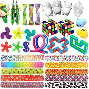 Sensory Toys Bundle-Fidget Toys Set for Stress Relief and Anti-Anxiety for Kids and Adults, Sensory Fidgets and Squeeze Widget for Relaxing Therapy-Special Toys Assortment for Anxiety Autism