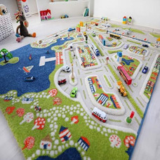 IVI Mini City Thick 3D Kids Play Mat Rug, 71 L x 53 W, Non-Toxic, Stain Resistant, Educational Montessori Activity Toys for Kids