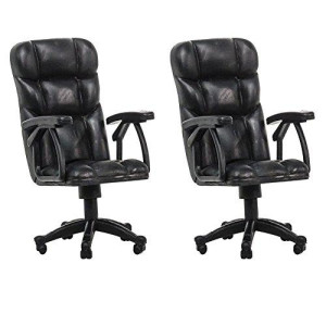 Set of 2 Plastic Toy Breakable Office Chairs for Wrestling Action Figures