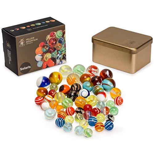Yellow Mountain Imports Collector's Series Assorted Marbles Set in Tin Box - Solaris