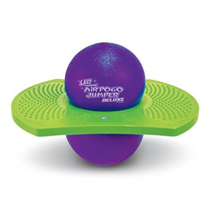 Geospace Original LED AIR POGO Jumper Deluxe with Motion-Activated Lights (Purple/Green)