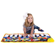 Hey! Play! Step Piano Mat for Kids, Keyboard Mat with Musical Keys, Instrument Sounds, Record, Playback, Demo Modes for Toddlers, Boys and Girls