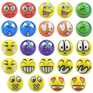 Stress Ball 24 Pcs Foam Party Favor Balls Squashy Balls (2.5 Inch) Squeeze Toy to Release(C)