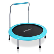 SereneLife 36" Inch Portable Fitness Trampoline - Sports Trampoline for Indoor and Outdoor Use - Professional Round Jumping Cardio Trampoline - Safe for Kid w/Padded Frame Cover and Handlebar