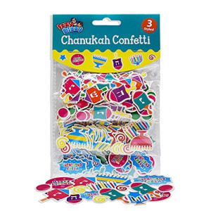 Chanukah Confetti - 3 Styles: Menorahs, Dreidels and Happy Chanuka - Hanukkah Party Decorations and Supplies by Izzy 'n' Dizzy