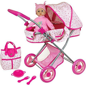 Lissi Doll Pram with 13" Baby Doll & Accessories Role Play Toy