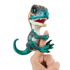 Untamed Raptor by Fingerlings - Fury (Blue) - Interactive Collectible Dinosaur - By WowWee