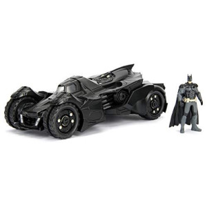 DC Comics Batman 2015 Arkham Knight Batmobile & Batman Metals Die-cast collectible toy vehicle with figure, Black